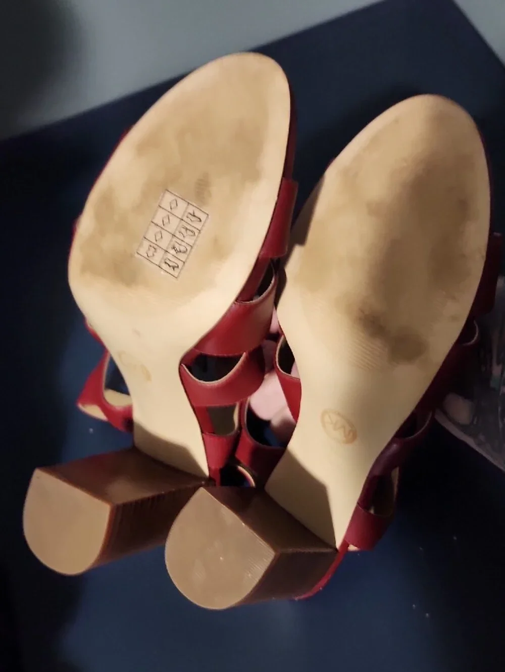 Michael Kors Red Strappy Zip-Heel Sandals